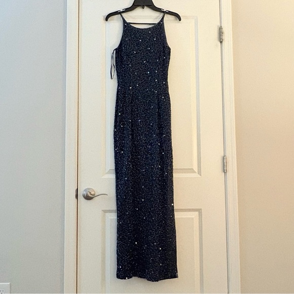 Scala Vintage Navy Beaded Open Back Dress - Picture 4 of 7